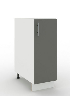 Jd Greta Adjustable Legs Kitchen Base Unit 300mm Storage Cabinet With Door Shelf 30Cm - Grey Matt - image 1
