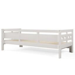 BTM Daybed Cabin Bed Wooden 3Ft Single Sofa Guest Bed Pull Out Trundle Heart-Shaped Children Adults 90X190 Cm White - thumbnail 9