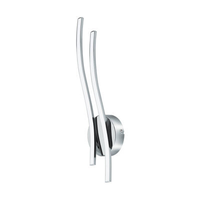 Eglo Valmora Chrome And Clear Metal Integrated Led Wall Light (W) 9Cm - Modern Lighting Fixture - image 1