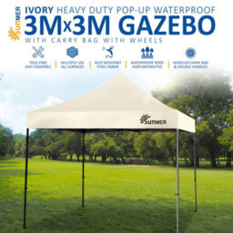 Sunmer 3Mx3M Steel Framed Gazebo - Ivory - thumbnail 2