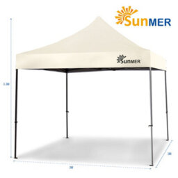 Sunmer 3Mx3M Steel Framed Gazebo - Ivory - thumbnail 7