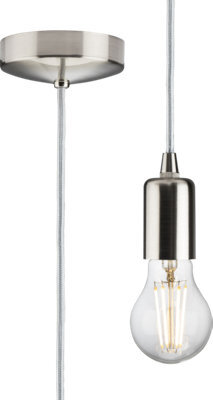 Knightsbridge 8270Lbc 1.8M Contemporary Pendant Set In A Brushed Chrome Finish - image 1