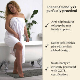 Misona Organic Cotton Bath Mat - Dark Grey - thumbnail 3