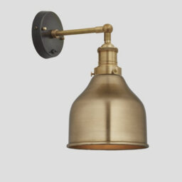 Industville Brooklyn Cone Wall Light, 7 Inch, Brass, Brass Holder - thumbnail 1
