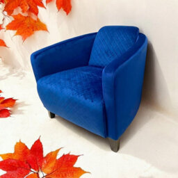 86Cm Blue Colour Velvet Armchair - thumbnail 4