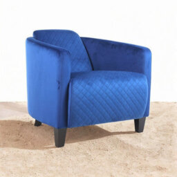 86Cm Blue Colour Velvet Armchair - thumbnail 3