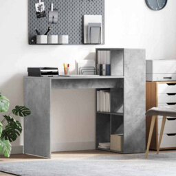 Berkfield Modern Writing Desk Concrete Grey Engineered Wood With A Concrete Finish - thumbnail 2