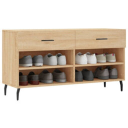 Berkfield Shoe Bench Sonoma Oak 102X35X55 Cm Engineered Wood - thumbnail 3