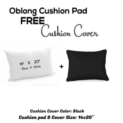 Chilimilii Rectangle/oblong Cushion Pads With Free Cushion Cover 100% Cotton Hollowfiber Filled Home Car Sofa Decor Cushions