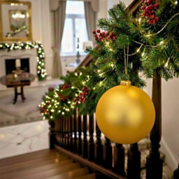Shatchi 25Cm Dark Gold Mat Christmas Bauble - Premium Bauble & Home Décor Ornament - thumbnail 2