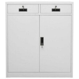 Berkfield Durable Office Cabinet Light Grey 90X40X102 Cm Steel - thumbnail 1
