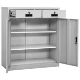 Berkfield Durable Office Cabinet Light Grey 90X40X102 Cm Steel - thumbnail 7
