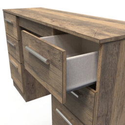 Trent Double Pedestal Desk In Vintage Oak (Ready Assembled) - thumbnail 5