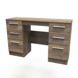 Trent Double Pedestal Desk In Vintage Oak (Ready Assembled) - thumbnail 3