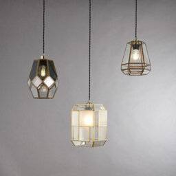 Luminosa Lighting Luminosa Ripley 1 Light Pendant Antique Solid Brass With, Smoked Glass Detail, E27 - thumbnail 3