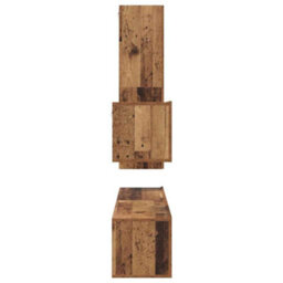 Berkfield With Drawer 4 Pcs Old Wood 30.5 X 30 X 110 Cm Engineered Wood - thumbnail 9