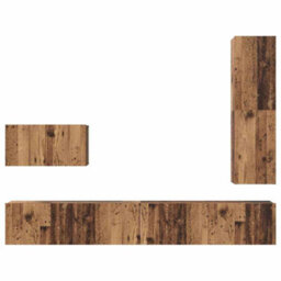 Berkfield With Drawer 4 Pcs Old Wood 30.5 X 30 X 110 Cm Engineered Wood - thumbnail 8