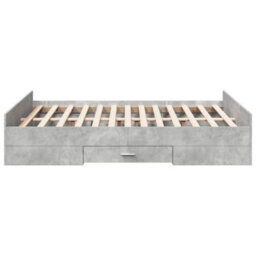 Berkfield Bed Frame With Drawers Without Mattress Concrete Grey 135X190 Cm Double - thumbnail 5