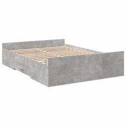 Berkfield Bed Frame With Drawers Without Mattress Concrete Grey 135X190 Cm Double - thumbnail 3