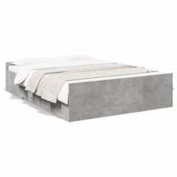 Berkfield Bed Frame With Drawers Without Mattress Concrete Grey 135X190 Cm Double - thumbnail 2