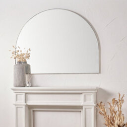 Pacific Lifestyle Arch Wall Mirror Silver Metal Slim Frame 120X90Cm Industrial Minimalist - thumbnail 1