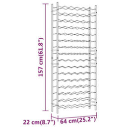 Berkfield Wine Rack For 96 Bottles White Metal - thumbnail 8