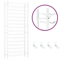 Berkfield Wine Rack For 96 Bottles White Metal - thumbnail 6