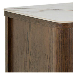 Wyld Haus Cork Oak Veneer Sideboard With Cream Ceramic Top 2 Doors 2 Drawers - thumbnail 8