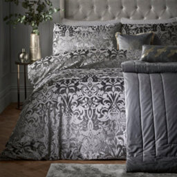Laurence Llewelyn-Bowen Firenza Damask Velvet Duvet Cover Set