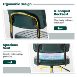 Gainoom Green Pu Leather Office Chair Height Adjustable Executive Chair Computer Desk Chair For Home Office - thumbnail 6
