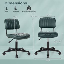 Gainoom Green Pu Leather Office Chair Height Adjustable Executive Chair Computer Desk Chair For Home Office - thumbnail 2