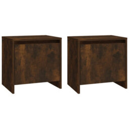 Vidaxl Bedside Cabinets 2 Pcs Smoked Oak 45X34X44.5 Cm Engineered Wood - thumbnail 2