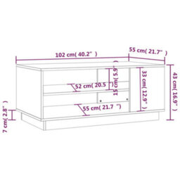 Berkfield Coffee Table Concrete Grey 102X55X43 Cm Engineered Wood - thumbnail 7