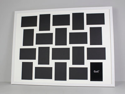 Photoframesandmore White Multi Photo Frame. Suits 20 6X4Inch Photos. Mixed Layout. Wooden - image 1