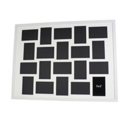 Photoframesandmore White Multi Photo Frame. Suits 20 6X4Inch Photos. Mixed Layout. Wooden - thumbnail 2
