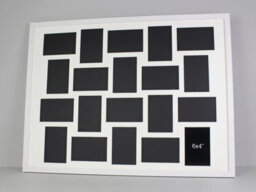Photoframesandmore White Multi Photo Frame. Suits 20 6X4Inch Photos. Mixed Layout. Wooden - thumbnail 1