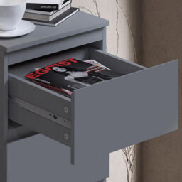 FWSTYLE 4 Drawer Chest Of Drawers Dark Grey Bedroom Furniture - thumbnail 4