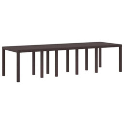 Berkfield Garden Dining Set With Cushion 13 Pcs Brown Rattan - thumbnail 4