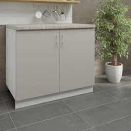 Jd Greta Adjustable Legs Kitchen Base Unit 1000mm Storage Cabinet With Door Shelf 100Cm - Cashmere Matt With Worktop - thumbnail 2