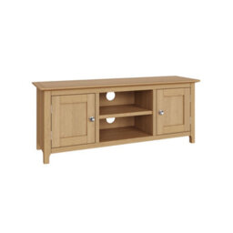 Fwstyle Taberno 2 Door Natural Oak Ready Assembled Tv Unit Media Stand (H) 44 (W) 110 (D) 35Cm - thumbnail 2