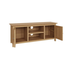 Fwstyle Taberno 2 Door Natural Oak Ready Assembled Tv Unit Media Stand (H) 44 (W) 110 (D) 35Cm - thumbnail 3