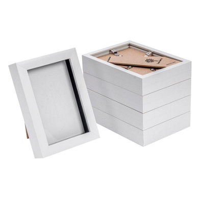 "Nicola Spring 4 X 6"" Photo Frames - White - 3D Photo Frame Picture Frame Box Portrait Display Case (17.5 X 12.5Cm) Set Of 5" - image 1