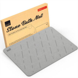 Taylor & Brown Diatomaceous Earth Stone Bath Mat, Nonslip, Super Absorbent, Quick Dry, Antimould, 60X39Cm, Light Grey