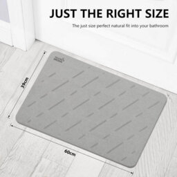 Taylor & Brown Diatomaceous Earth Stone Bath Mat, Nonslip, Super Absorbent, Quick Dry, Antimould, 60X39Cm, Light Grey - thumbnail 4