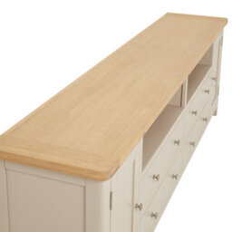 The Furniture Market Marbury Putty Grey Painted Xxl Widescreen Tv Unit Stand Up To 100 Tv Size - thumbnail 5