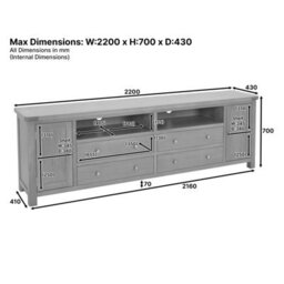 The Furniture Market Marbury Putty Grey Painted Xxl Widescreen Tv Unit Stand Up To 100 Tv Size - thumbnail 9