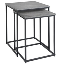 Spot On Dealz Space-Saving Nesting Tables For Modern Homes Stylish & Durable Designs Stone Effect Table Tops Metal Legs - thumbnail 2