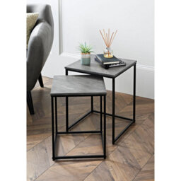 Spot On Dealz Space-Saving Nesting Tables For Modern Homes Stylish & Durable Designs Stone Effect Table Tops Metal Legs - thumbnail 3