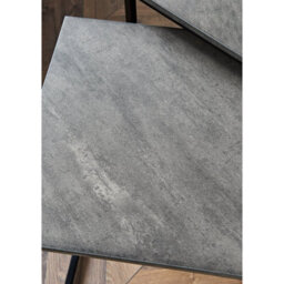 Spot On Dealz Space-Saving Nesting Tables For Modern Homes Stylish & Durable Designs Stone Effect Table Tops Metal Legs - thumbnail 4