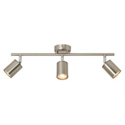 Litecraft Tanner Satin Nickel 3 Light Ceiling Spotlight Bar - thumbnail 2